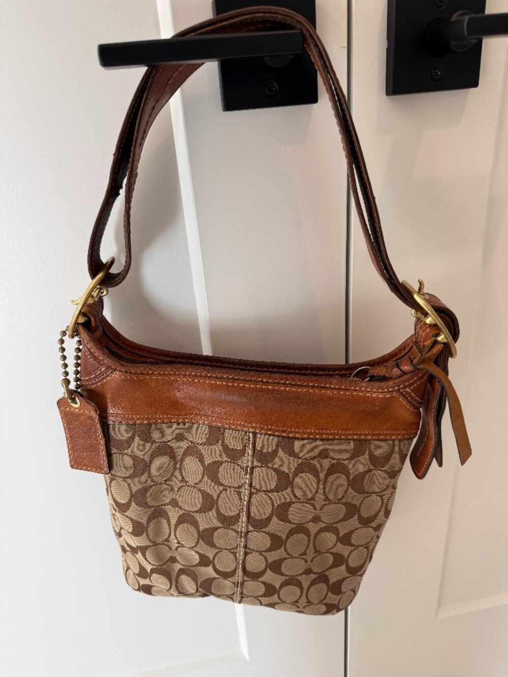 Coach Y2K F0726-11443 Bleecker Signature C Canvas with Tan Leather Trim
